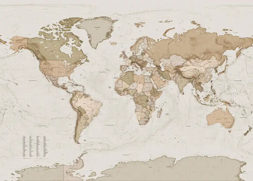 Beste Prijs Komar Home Earth Map X7-1015 Behang
