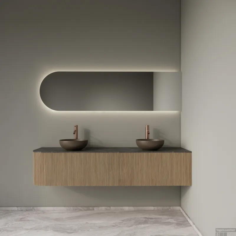 Badkamermeubelset Gliss Design Alluro 180 cm Rechts Mist Merkproduct