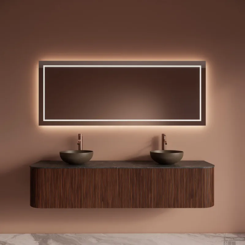Direct Beschikbaar Badkamermeubelset Gliss Design Alluro 180 cm Walnut