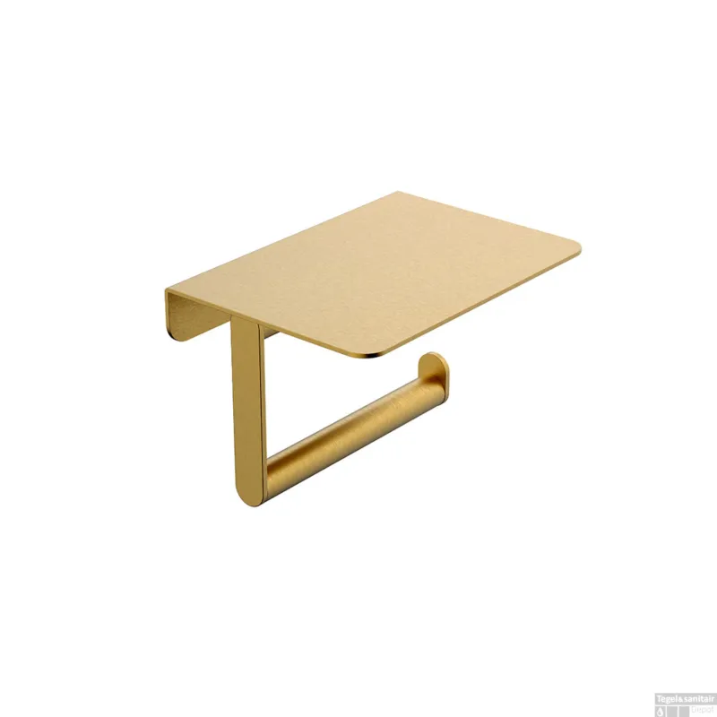 Must-Have Toiletrolhouder Wiesbaden Alonzo Met Planchet Geborsteld Messing