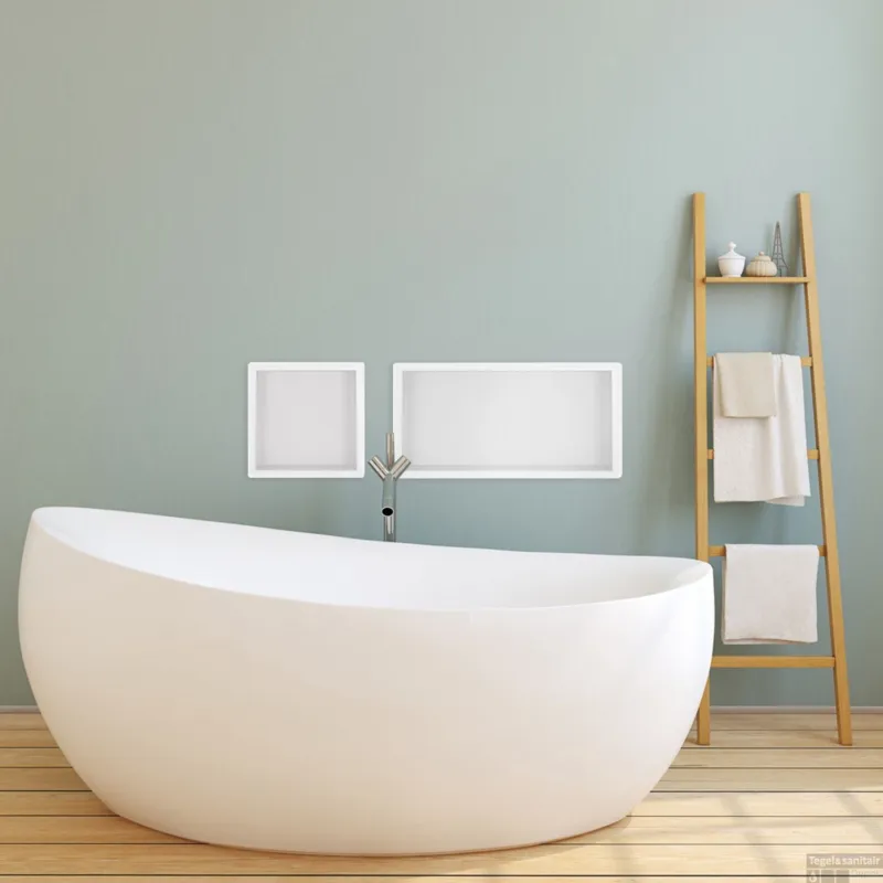 Wiesbaden Inbouwnis Exellence 30x60x10cm RVS Mat Wit Seizoensaanbieding
