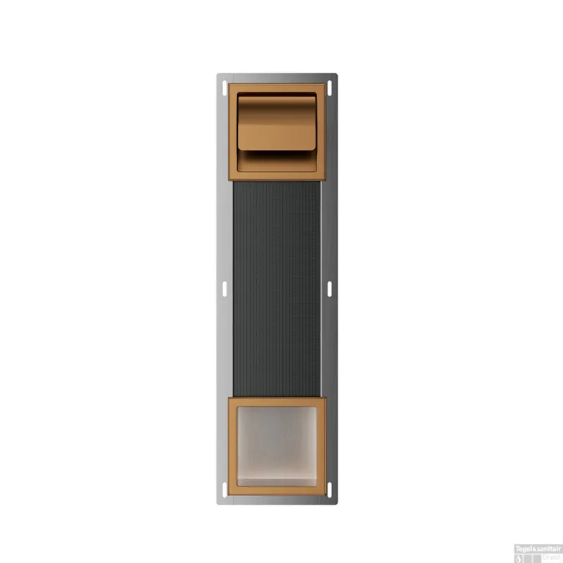 Toiletrolhouder met Klep en Reserverolhouder Inbouw BWS Milan Geborsteld Brons Koper Beste Prijs
