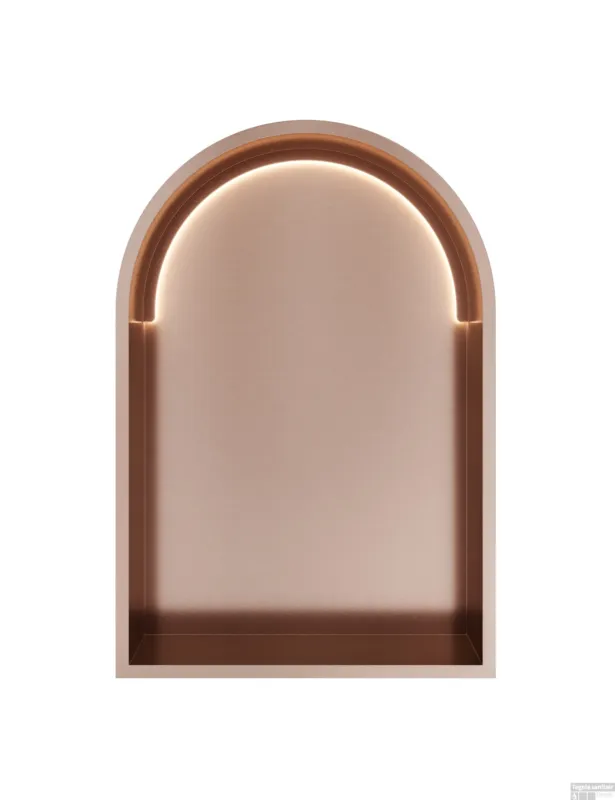 Hotbath &MORE Inbouwnis Toogmodel 30x45x10cm met LED IP44 Geborsteld Koper PVD Direct Verzonden