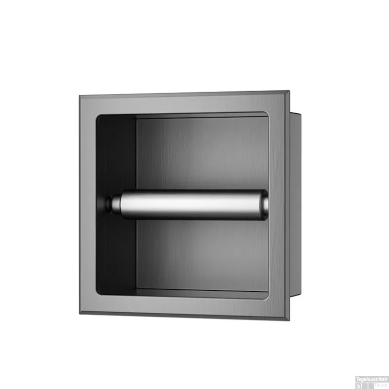Toiletrolhouder Inbouw Wiesbaden Rocko Zonder Klep Gunmetal Flitsaanbieding