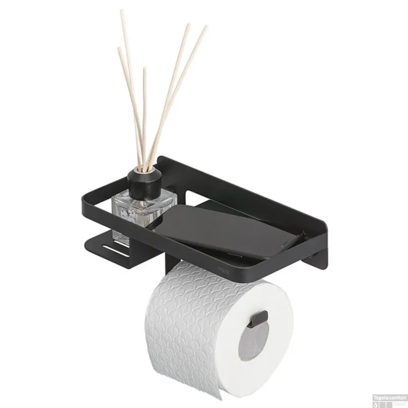 Laatste Kans Toiletrolhouder Tiger Caddy Met Planchet Zwart