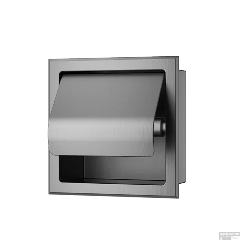 Op = Op Toiletrolhouder Inbouw Wiesbaden Rocko Met Klep Gunmetal