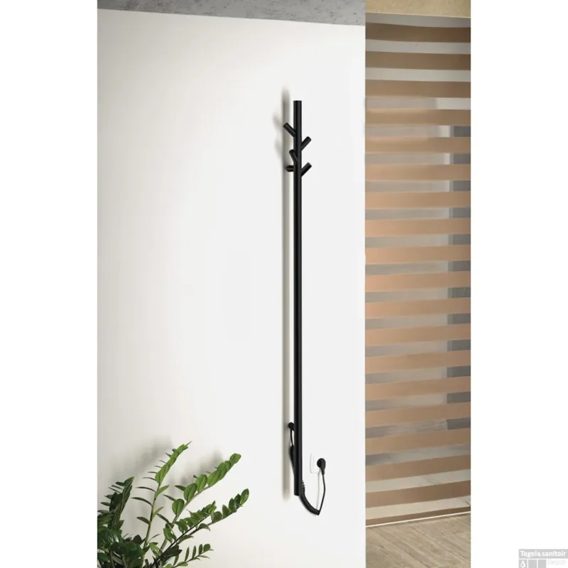 Speciale Aanbieding Elektrische Handdoekstang Sapho Pasador 15x150 cm Mat Zwart