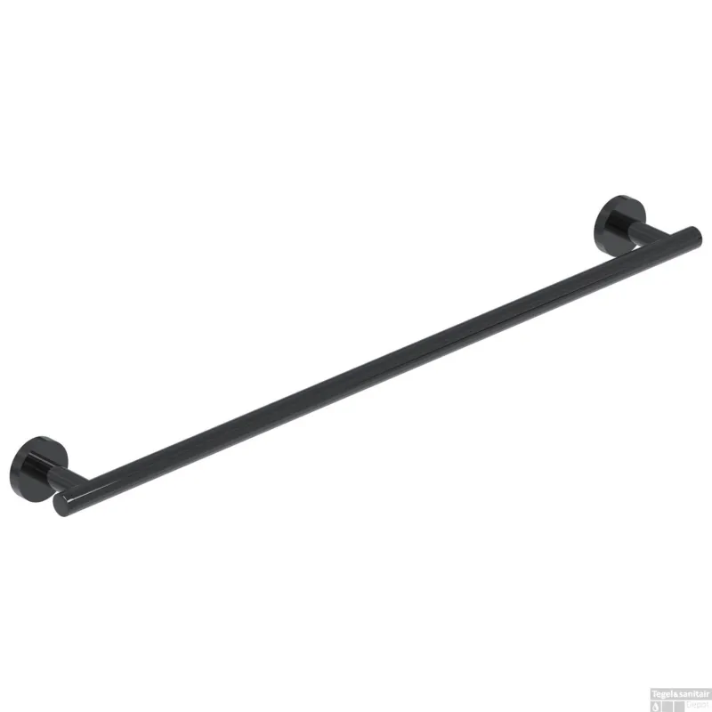Snelle Levering Handdoekrek IVY Enkel Wandmodel 60 cm Zwart Chroom PVD