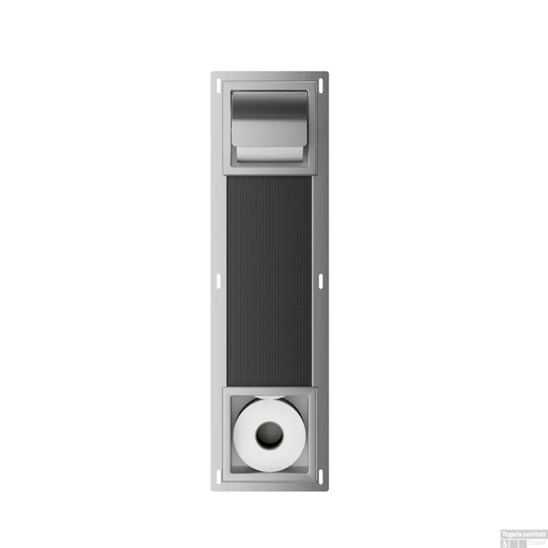 Toiletrolhouder met Klep en Reserverolhouder Inbouw Wiesbaden Rocko RVS Bestel Nu