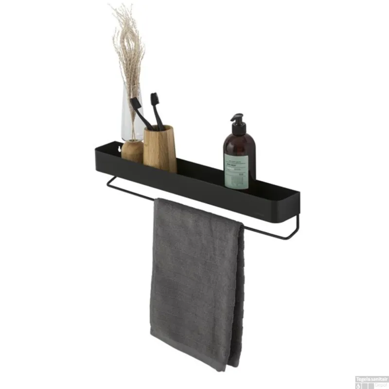 Dagaanbieding Wandrek met handdoekrek Sealskin Brix 55 cm Zwart