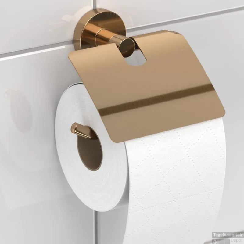 Direct Verzonden Toiletrolhouder Haceka Kosmos Met Klep Geborsteld Koper