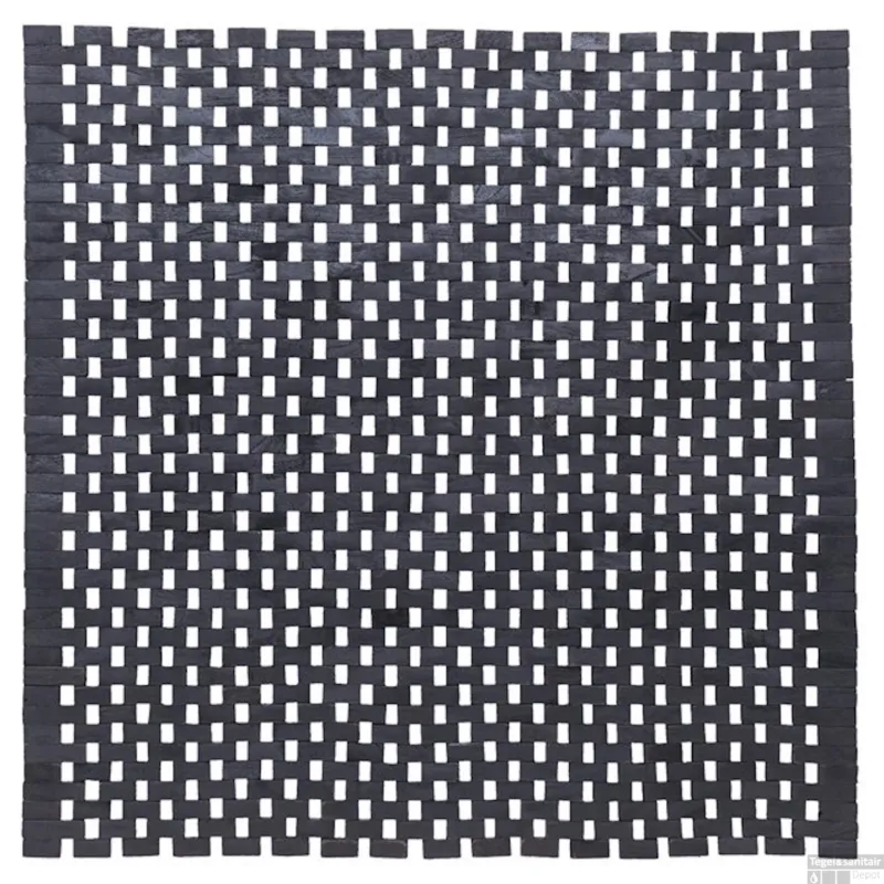 Hete Deal Badmat Sealskin Woodblock 60x60 cm Teak Zwart