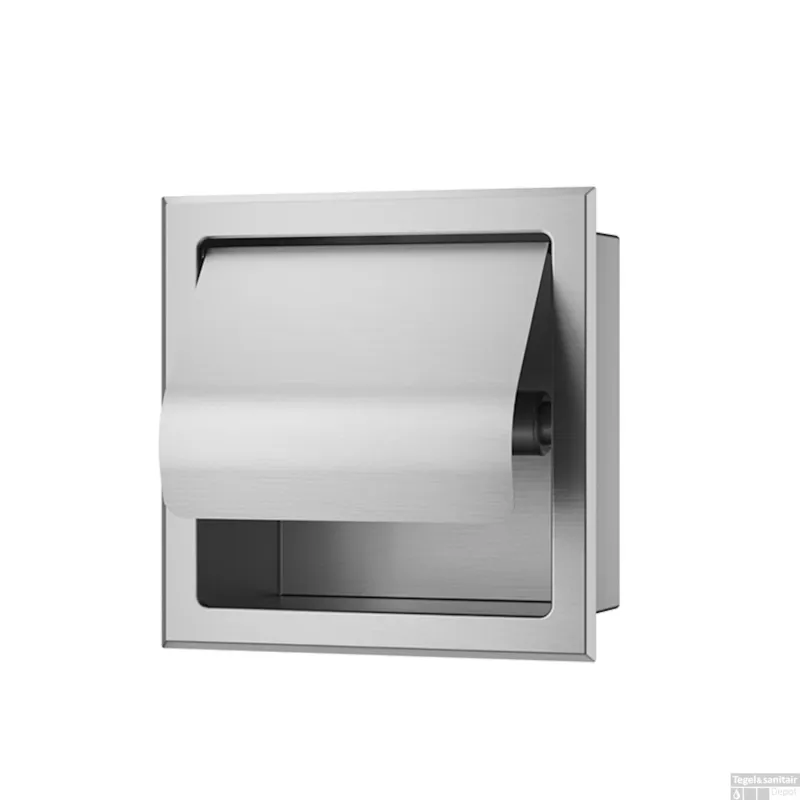 Fabrieksprijs Toiletrolhouder Inbouw Wiesbaden Rocko Met Klep RVS