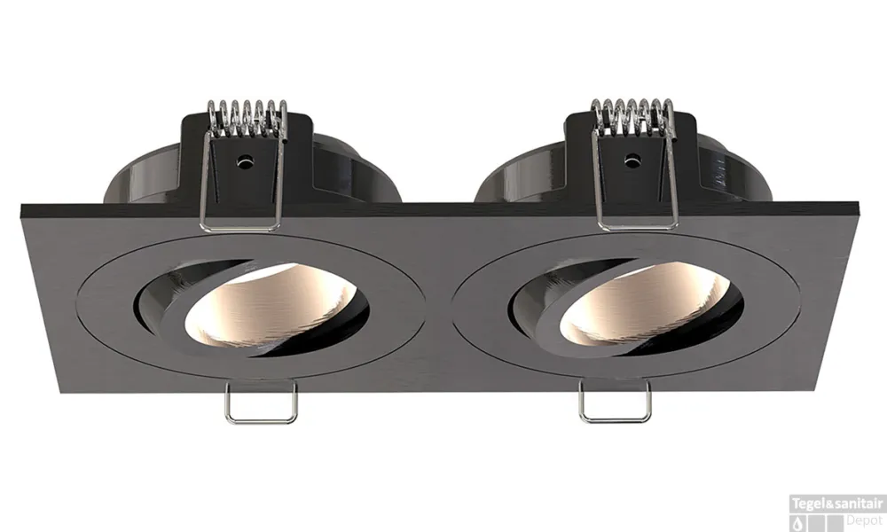 Favoriet Inbouwspot Dubbel BWS Spears Dimbaar IP65 Gunmetal