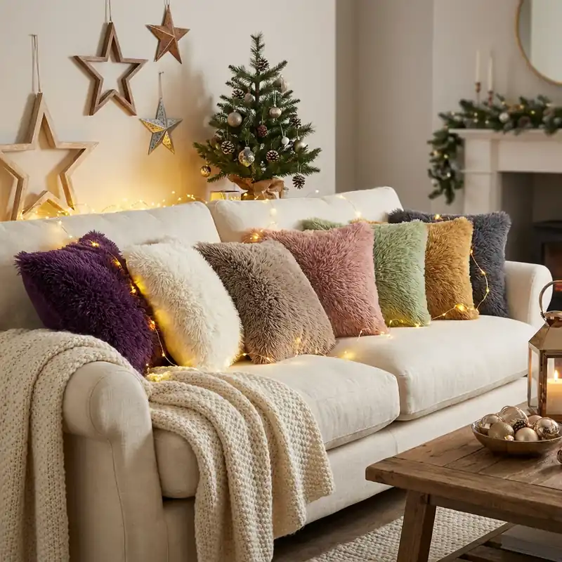 Zacht Sierkussen met Rits – 45x45 cm | Fluffy Decoratiekussen Mats Actieprijs