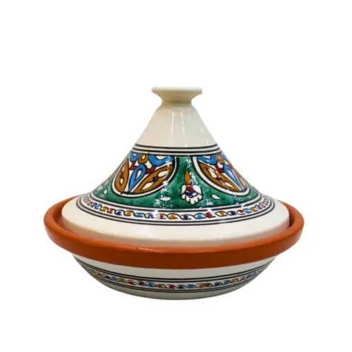 Tajine 25 cm Beschilderd – Mediterrane Keramische Kookpot Beperkt Aanbod