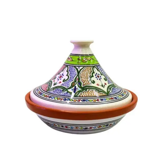 Tajine 25 cm Beschilderd Rani – Keramische Noord-Afrikaanse Kookpot Hoge Kwaliteit