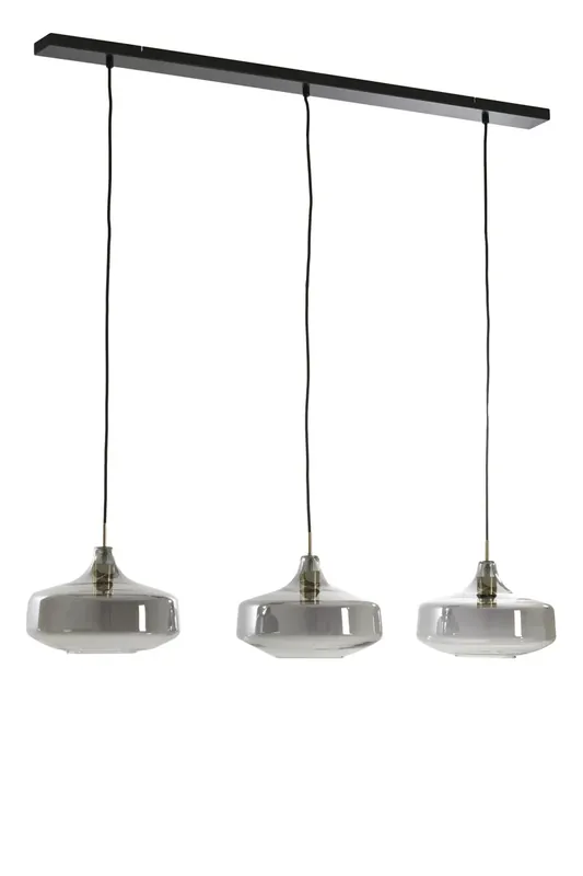 Nu Kopen Light & Living Hanglamp Solna 3-Lichts Smoke Glas 120cm