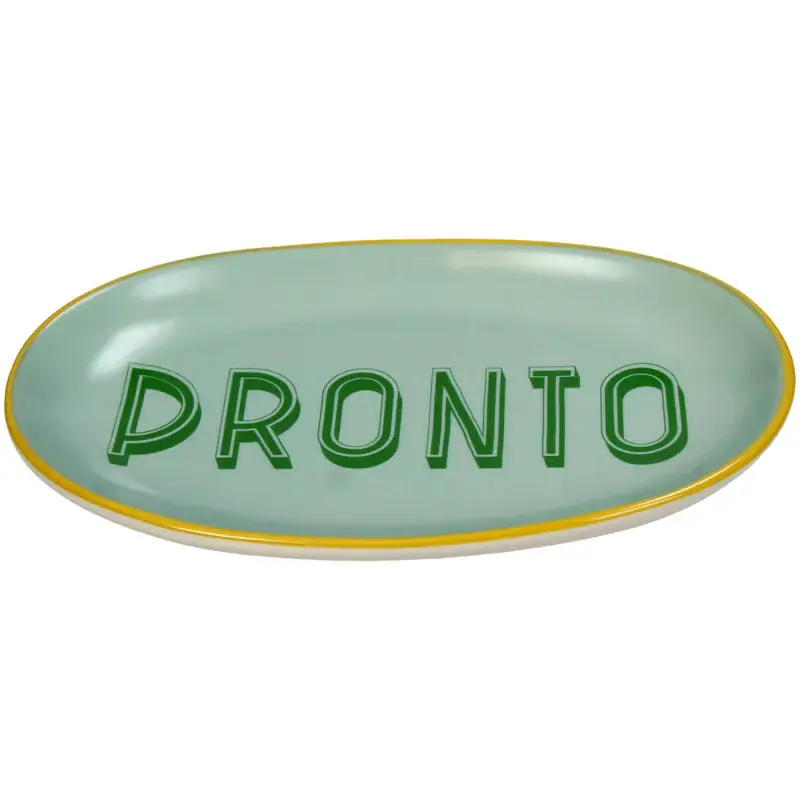 Seizoensaanbieding Piatto Italiano „Pronto” – Ovaal Mintgroen Bord
