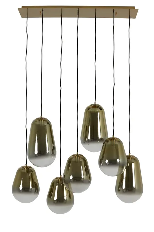 Merkproduct Light & Living Hanglamp Maeve 7-Lichts Glas Goud 100cm