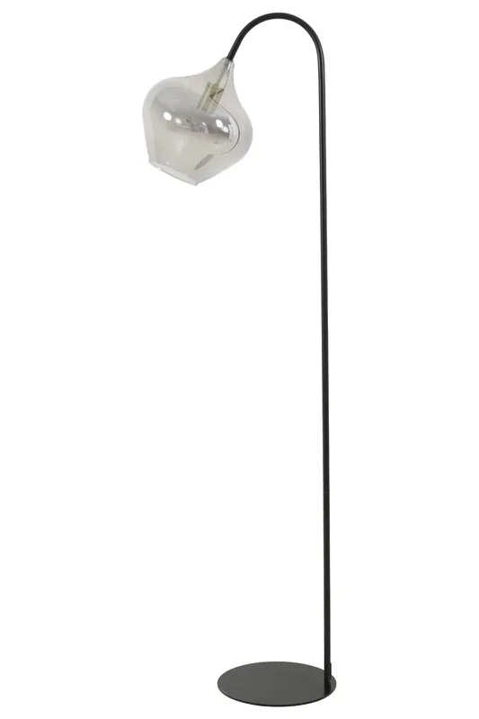 Light & Living Vloerlamp Rakel Mat Zwart/Smoke 160cm Gecertificeerd