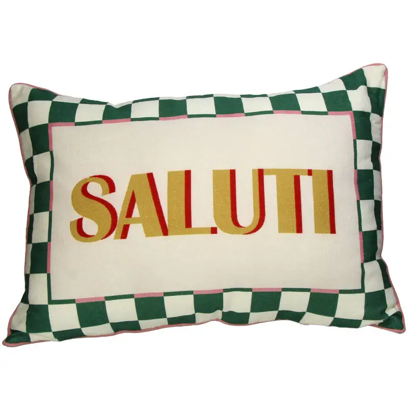Italiaans Kussen Saluti – Multicolor Katoen Gereduceerde Prijs