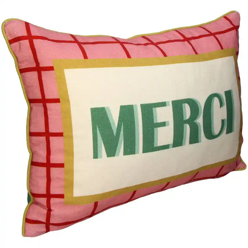Italiaans Decoratief Kussen Merci – Multicolor Katoen Veilige Betaling
