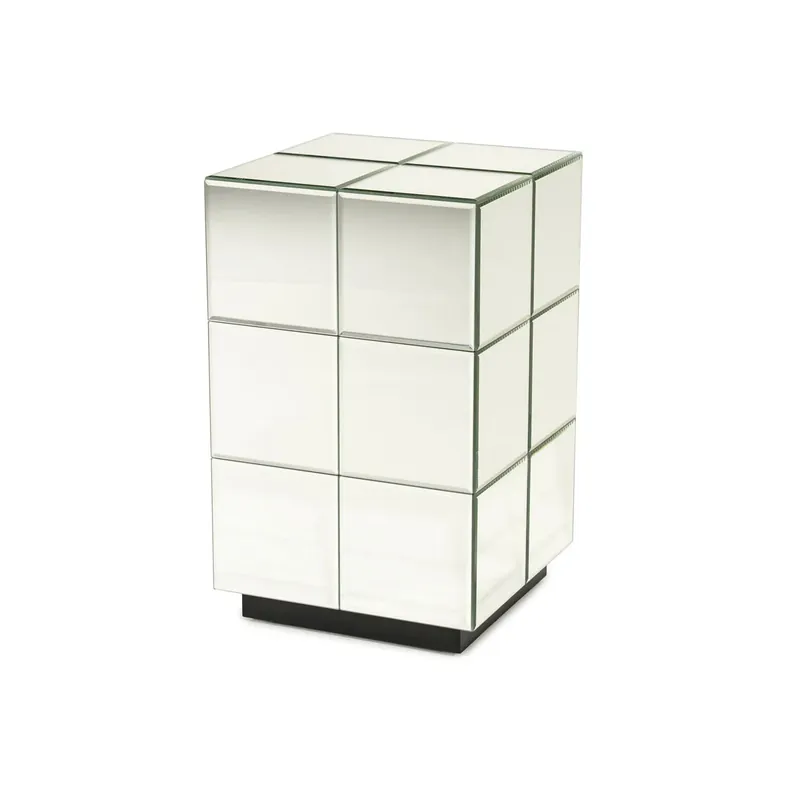 Bijzettafel Flectron – chroom zilver & glas – modern design Koopje