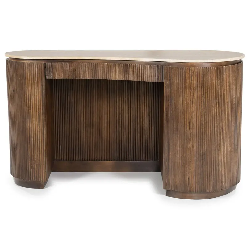 Bureau Mari – mangohout & travertin bruin Bestseller
