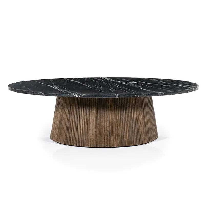Must-Have Salontafel Maxim – mangohout & marmer zwart 120x70cm