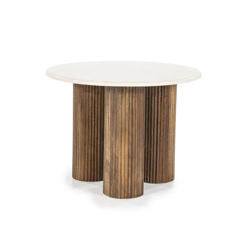Speciale Aanbieding Bijzettafel Xavi – marmer & mangohout wit