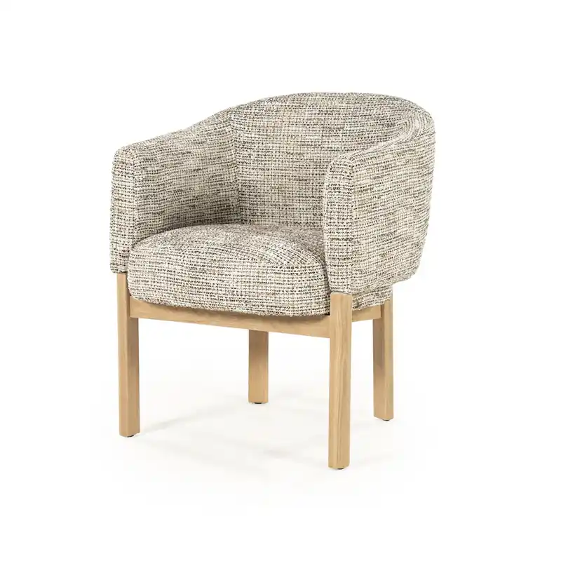 Direct Verzonden Stoel Micha – stof & hout taupe nori