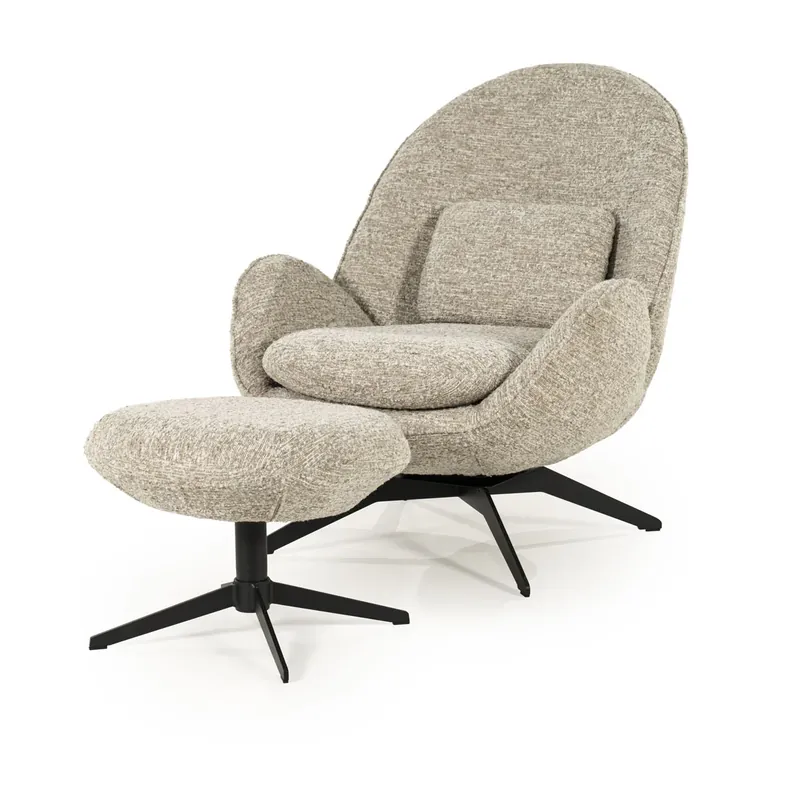 Lage Kosten Fauteuil Ryan – stof & metaal taupe zora