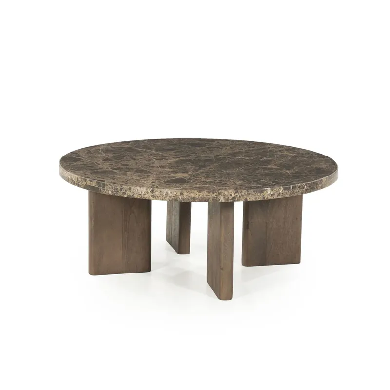 Exclusieve Aanbieding Salontafel Lando – mango & marmer bruin large