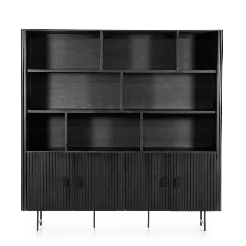 Wandkast Remi – mangohout zwart Op = Op