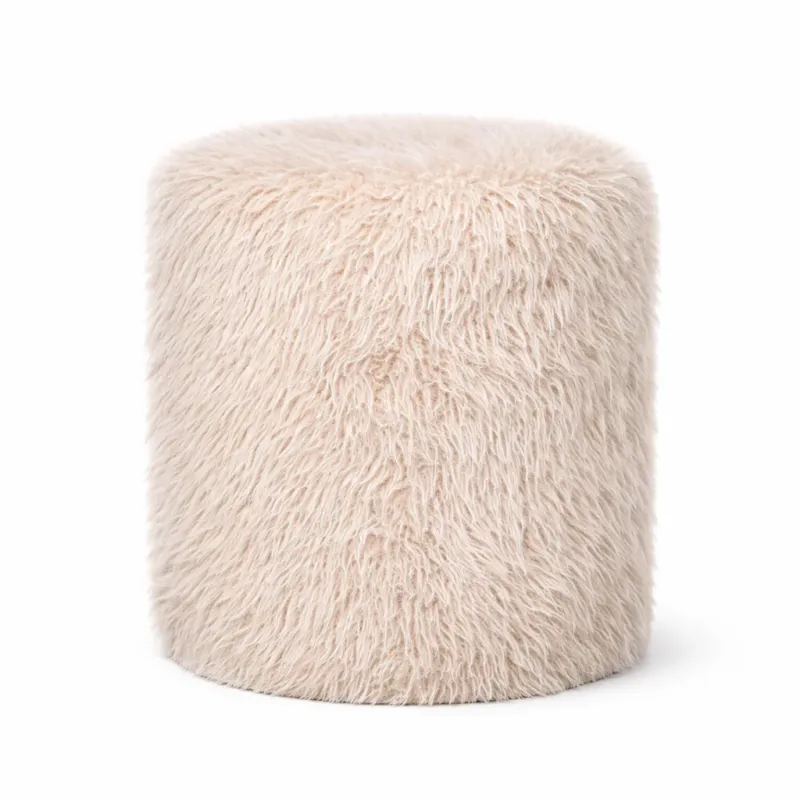 Shop Nu Ronde poef Hari– stof beige