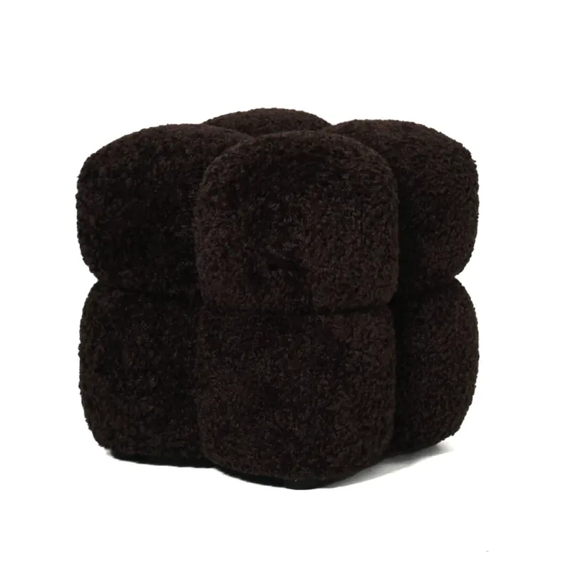 Poef Teddy Bruin stof hout Nieuw
