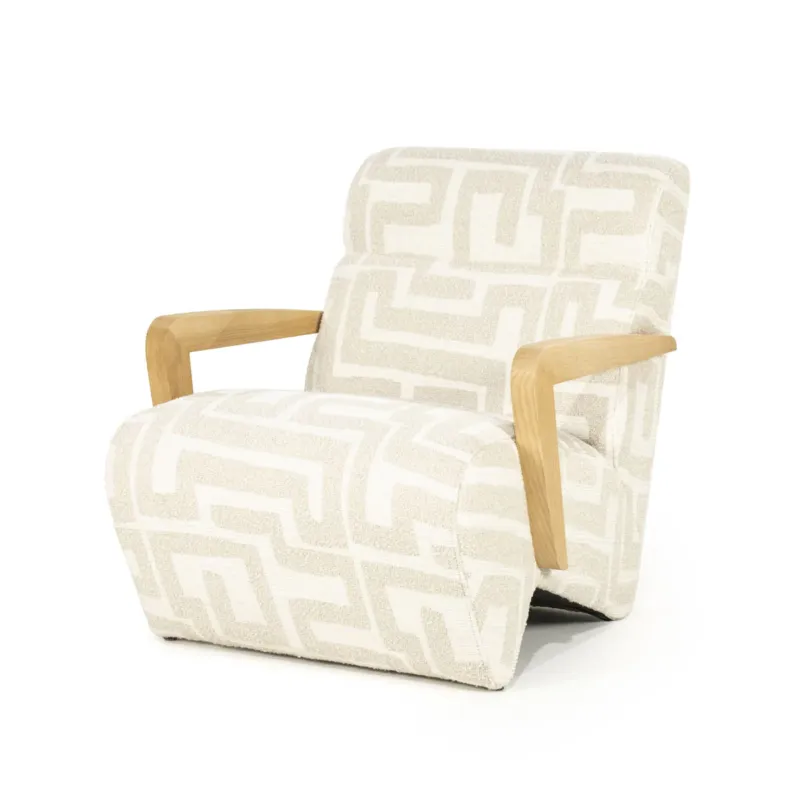 Betaalbaar Fauteuil Olek – stof & hout beige libre