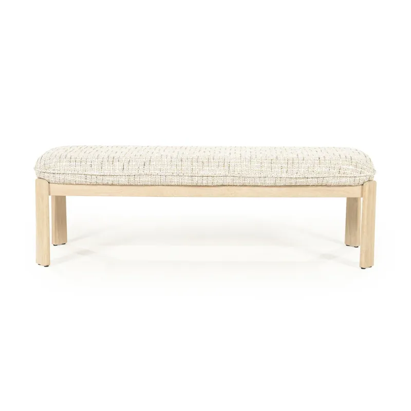 Express Levering Bankje Lottie – stof & hout beige nori