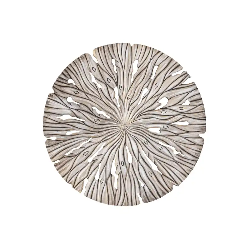 Uitverkoop Bonte Cream MDF Wall Panel Wavy Carved Round S