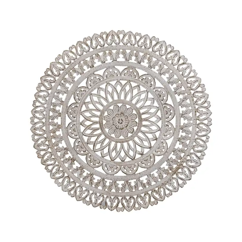 Snelle Levering Farris Cream Round Mdf Wall Panel Carved S