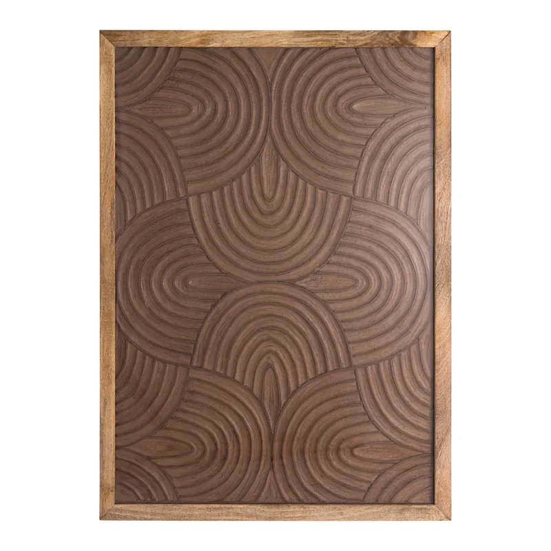 Elasah Brown Wooden Rect Wall Panel Swirl Pattern Beperkt Aanbod