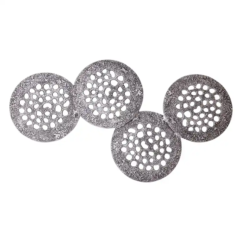 Korting Metalen wandpaneel Geoffe XL zilver aluminium rond patroon