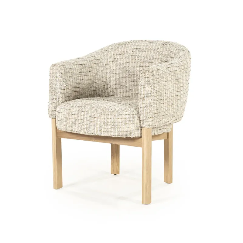 Stoel Micha – stof & hout beige nori Rechtstreeks Van De Fabrikant