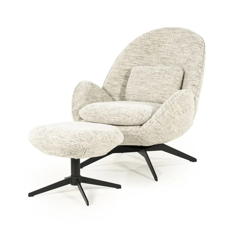 Beperkt Aanbod Fauteuil Ryan – stof & metaal beige zora