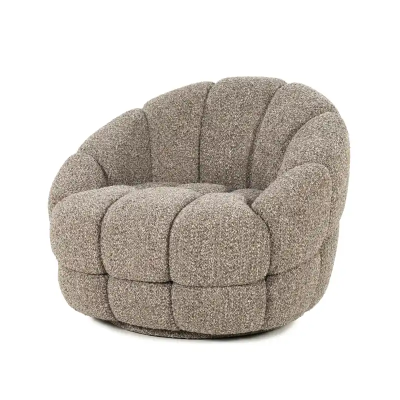 Express Levering Fauteuil Tina – stof & hout taupe flou