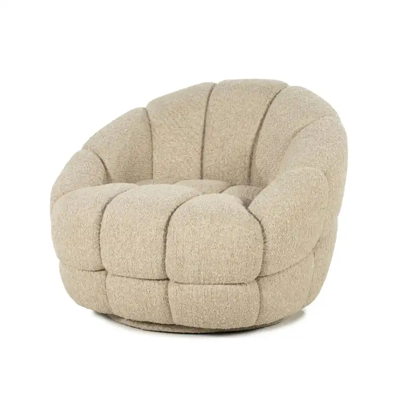 Flitsaanbieding Fauteuil Tina – stof & hout beige flou