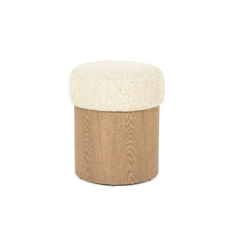 Lage Kosten Poef George – stof & hout beige flou