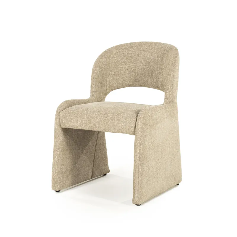 Stoel Odette – stof & metaal taupe serene Finale Uitverkoop