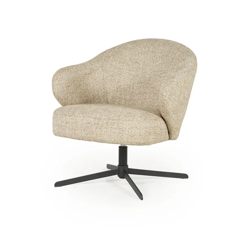 Fauteuil Connor – stof & metaal taupe donna Merkproduct